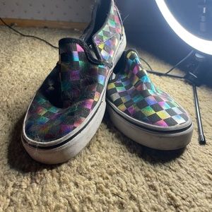 Vans new checkered slips